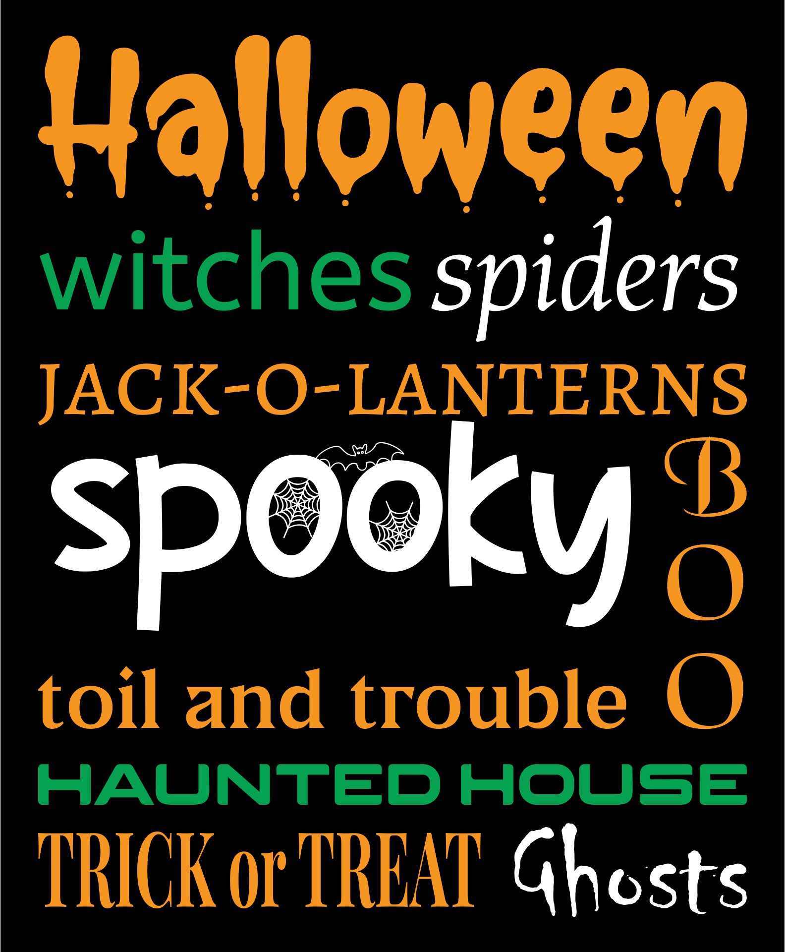Cute Halloween Subway Art - 15 Free PDF Printables | Printablee