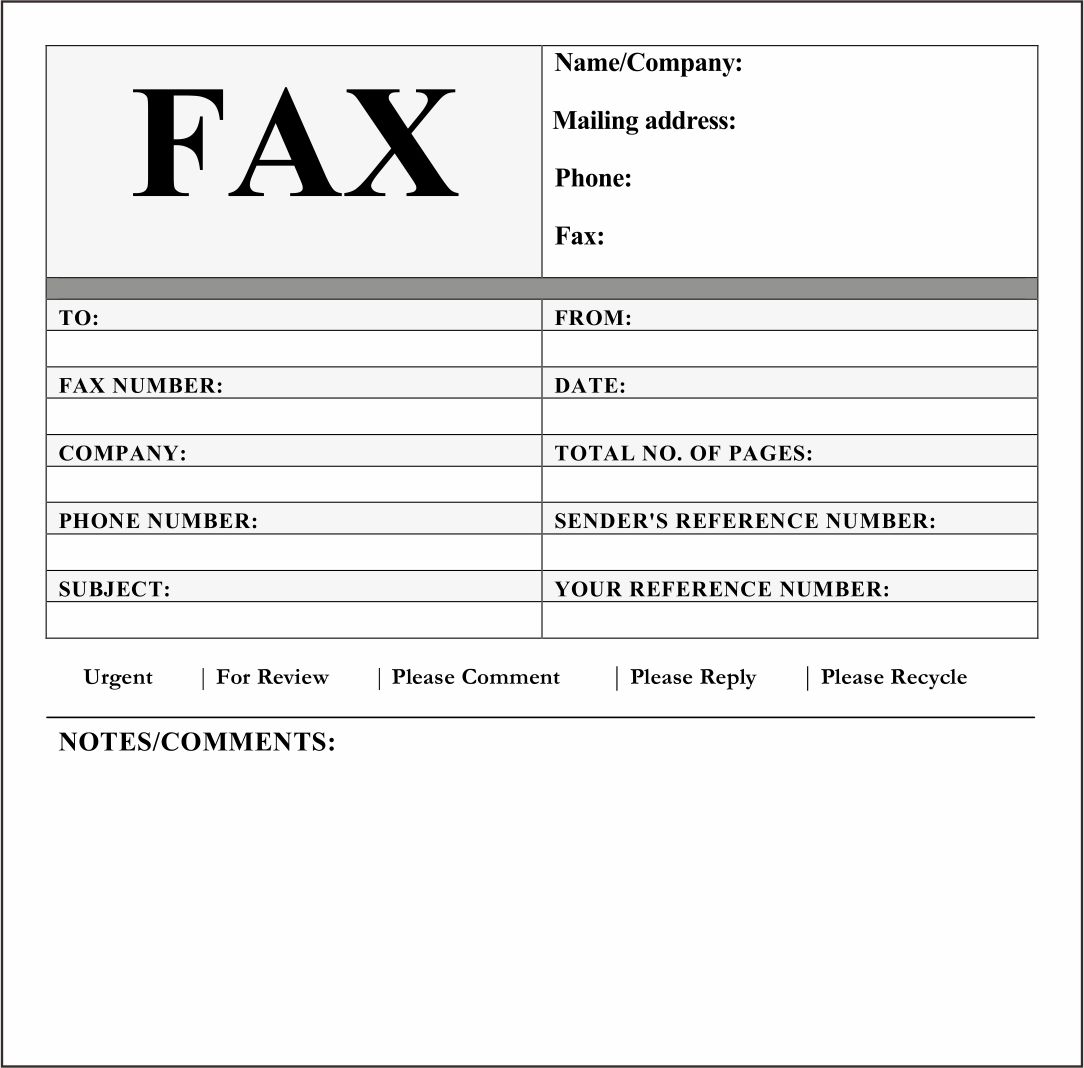 10 Best Printable Fax Cover Sheet - printablee.com