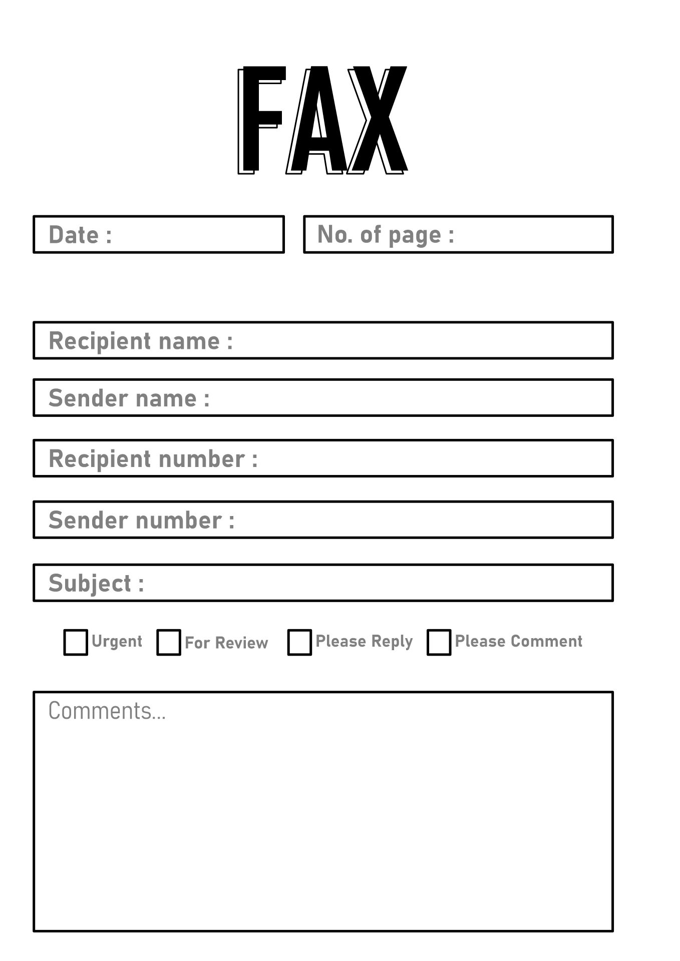 Fax Cover Sheet