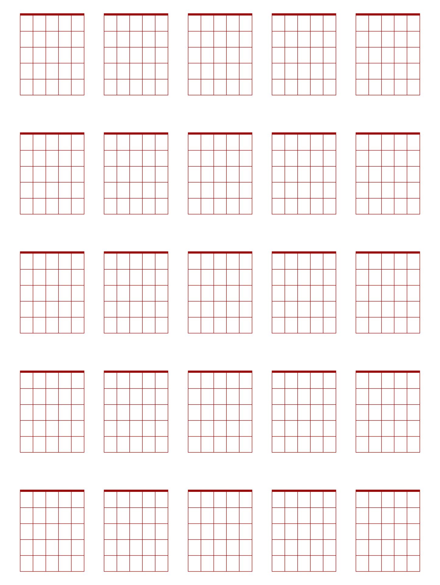 Blank Guitar Chord Sheets Printable