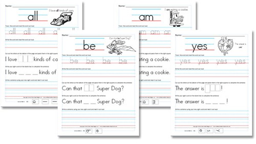 Kindergarten Sight Word Worksheets