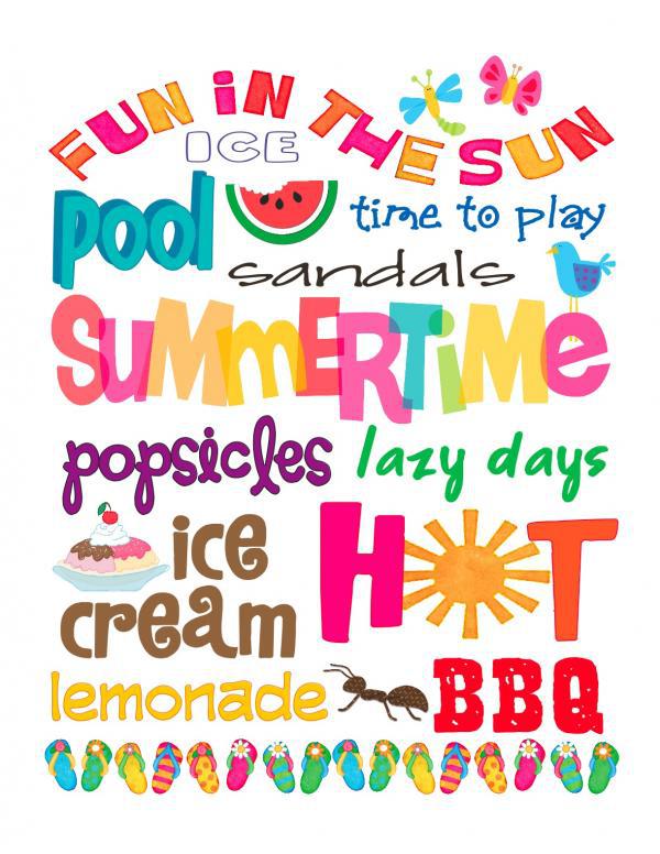 Printable Summer Word Art