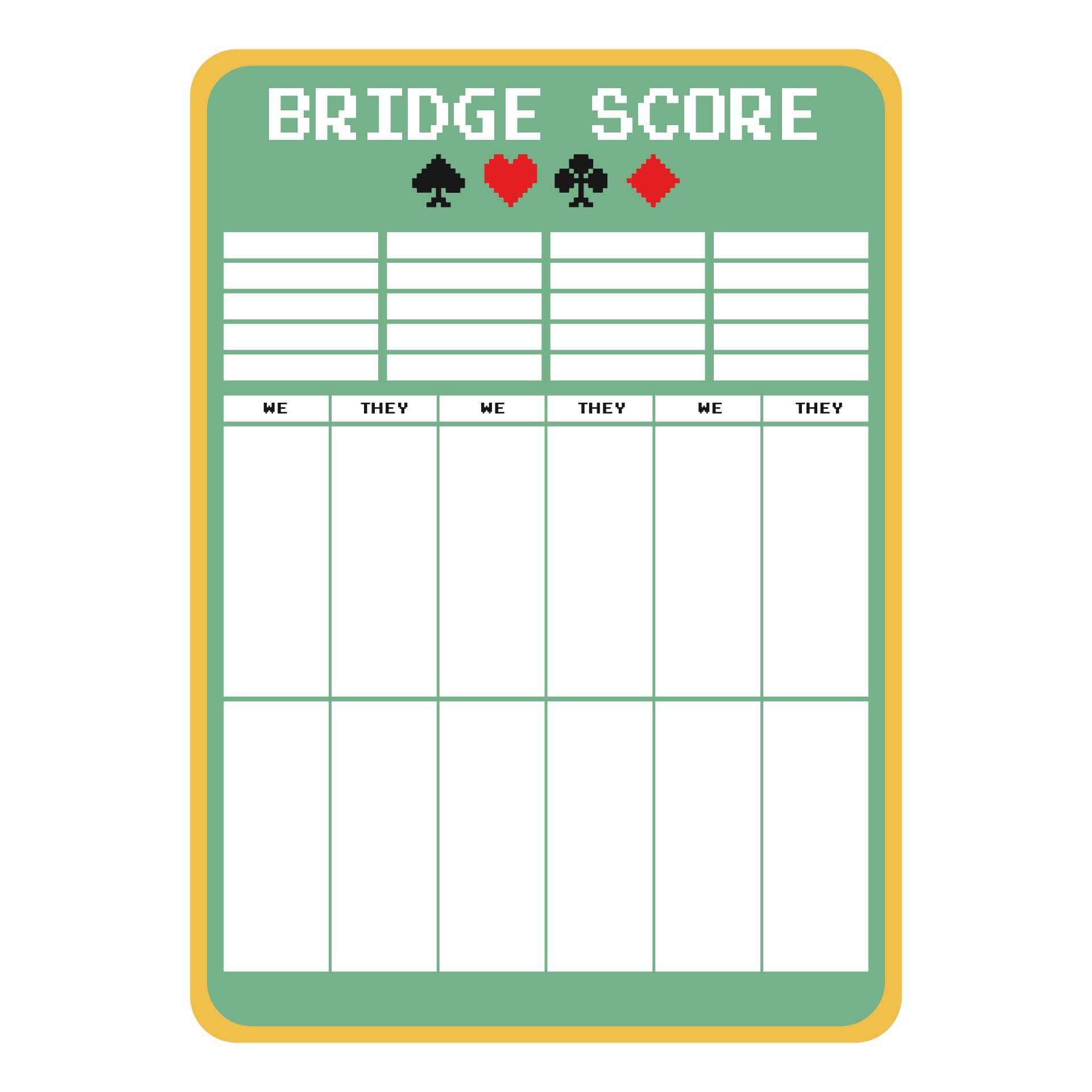 Bridge Tally Cards Printable