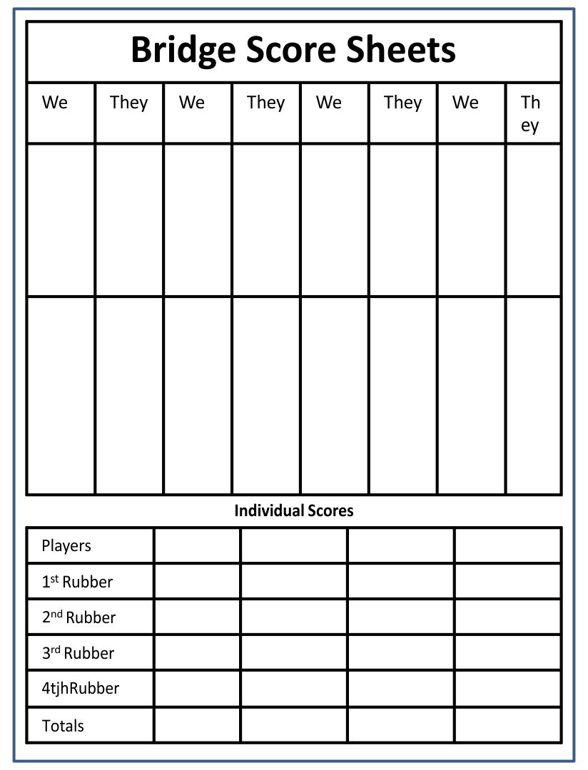 Bridge Tally Cards 10 Free PDF Printables Printablee