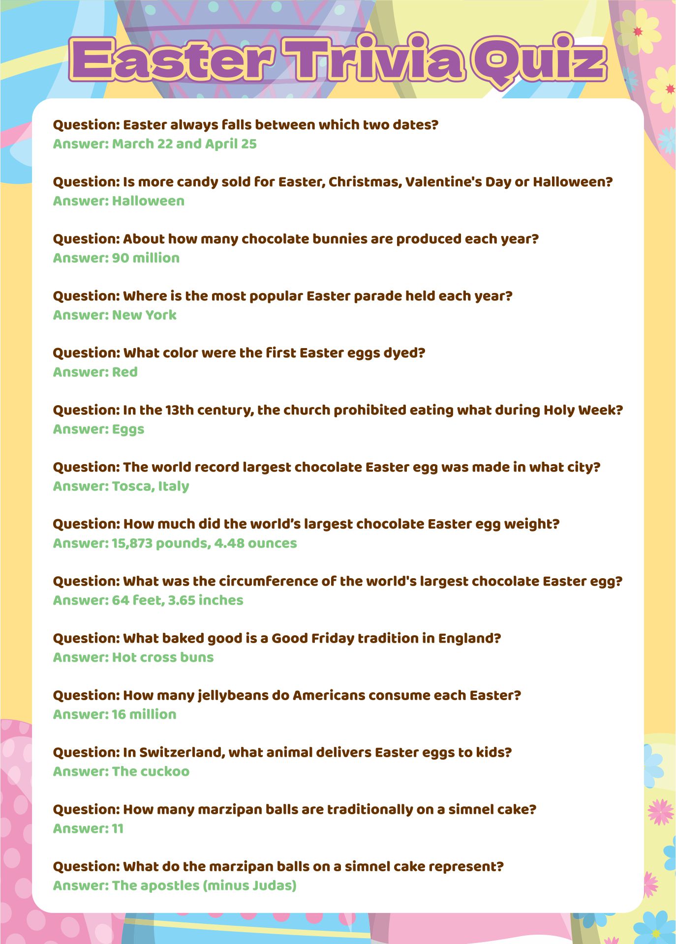 Adult Easter Activities Printable