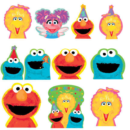 Sesame Street Characters Face Cut Outs