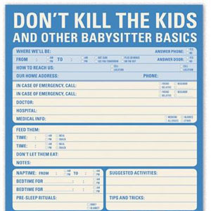 Babysitter Information Checklist