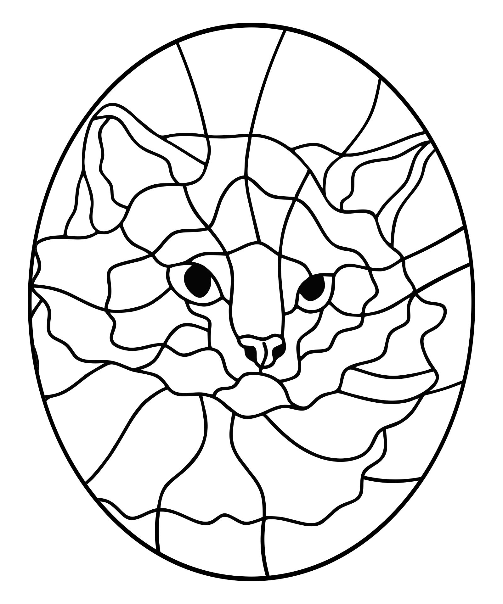 Printable Stained Glass Cat Patterns