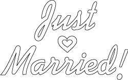 Coloring Pages of Just Married Sign