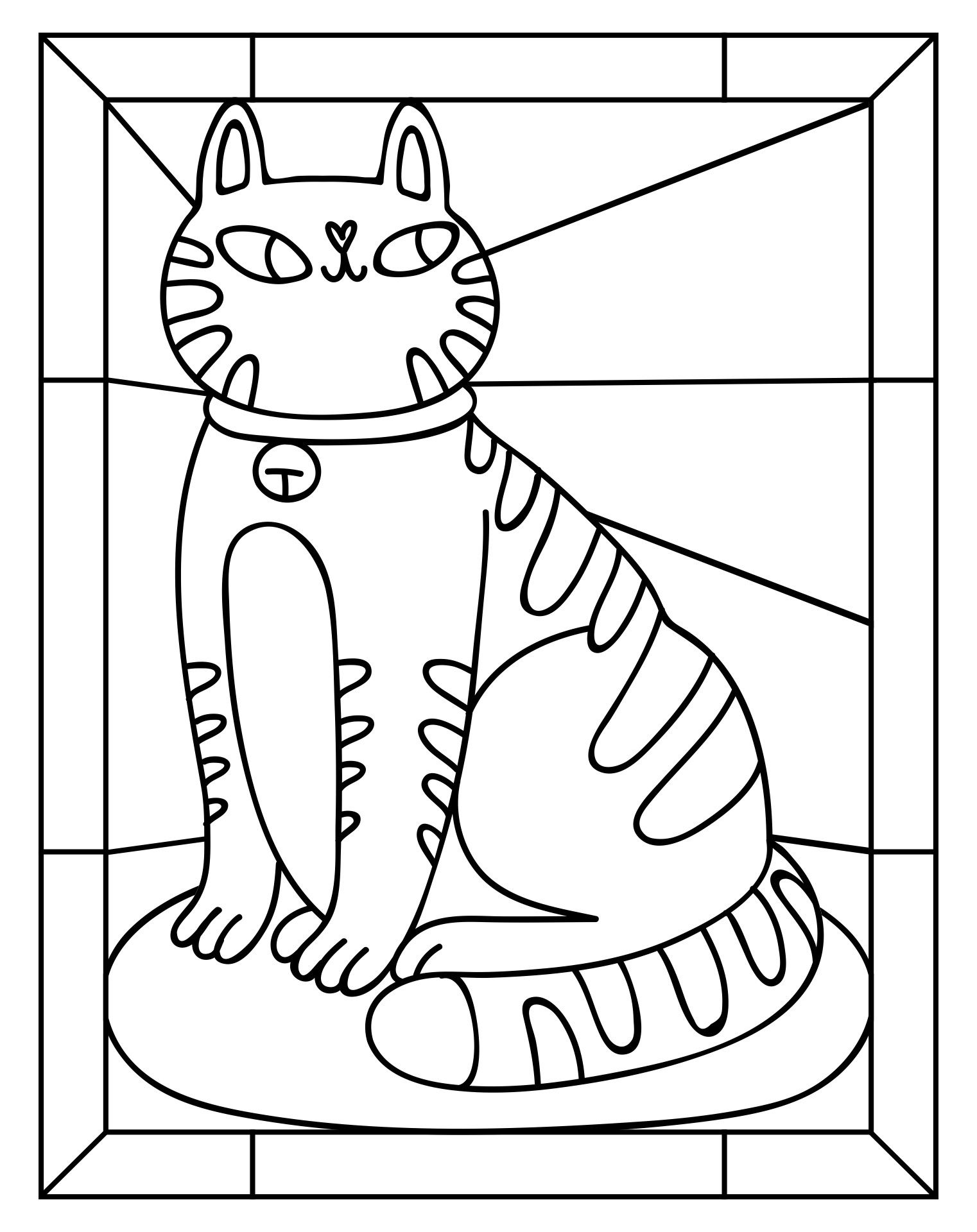 10 Best Free Printable Stained Glass Cat Patterns Printablee