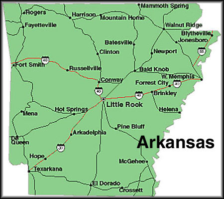 Printable State Maps Arkansas