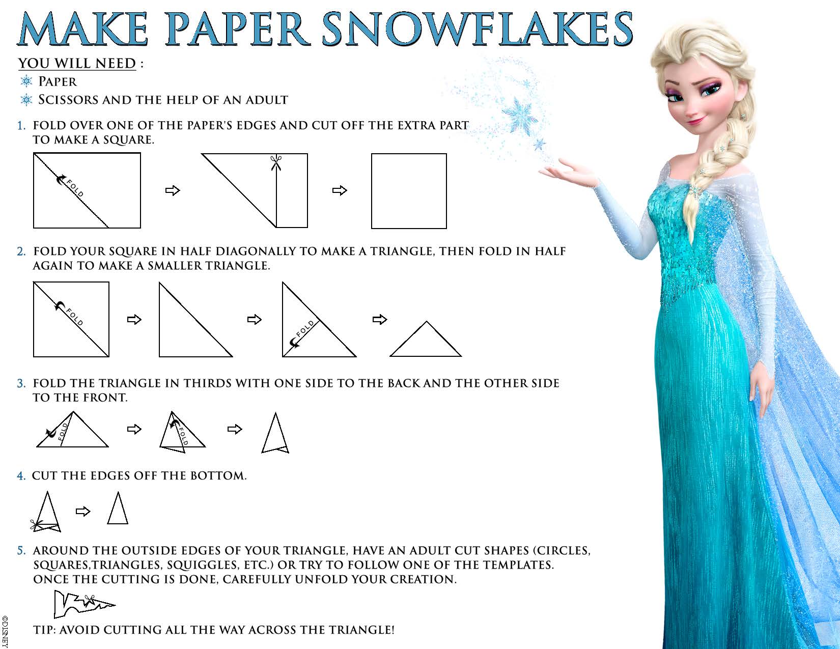 Frozen Make Paper Snow Flakes