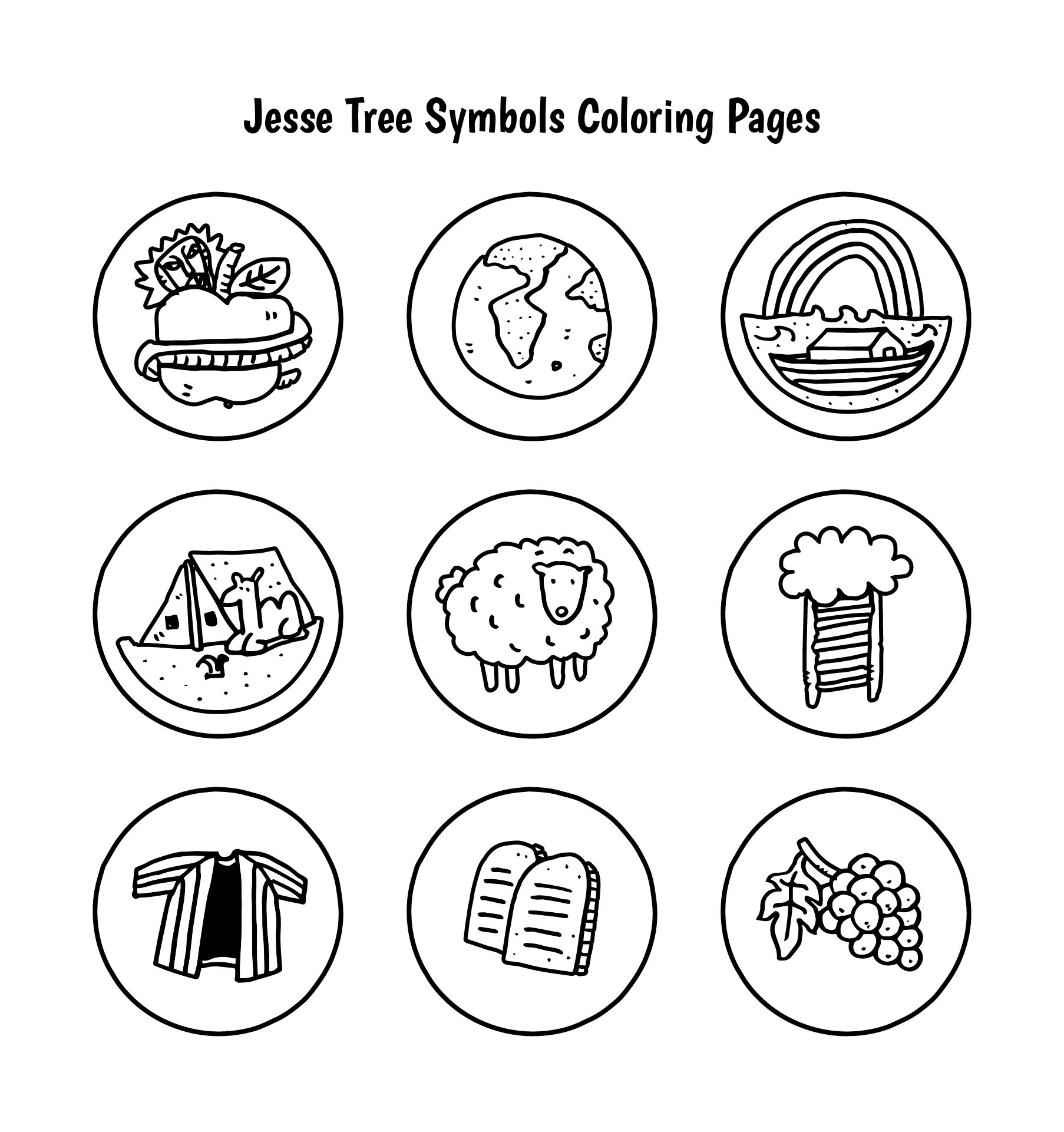 The Jesse Tree Coloring Pages
