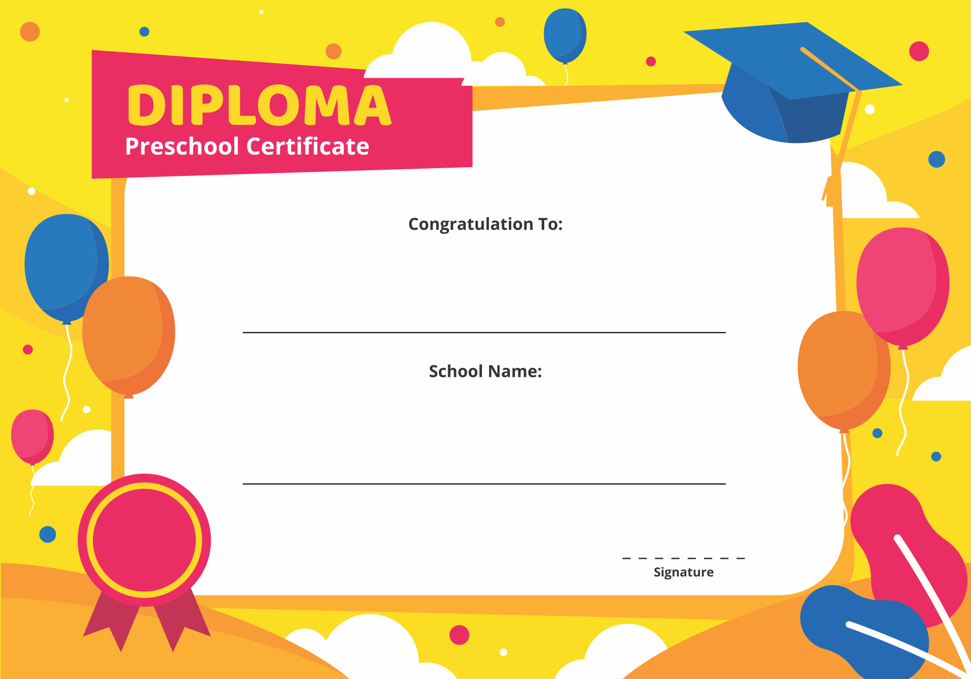 22 Best Free Printable Kindergarten Graduation Certificate Template With Graduation Certificate Template Word