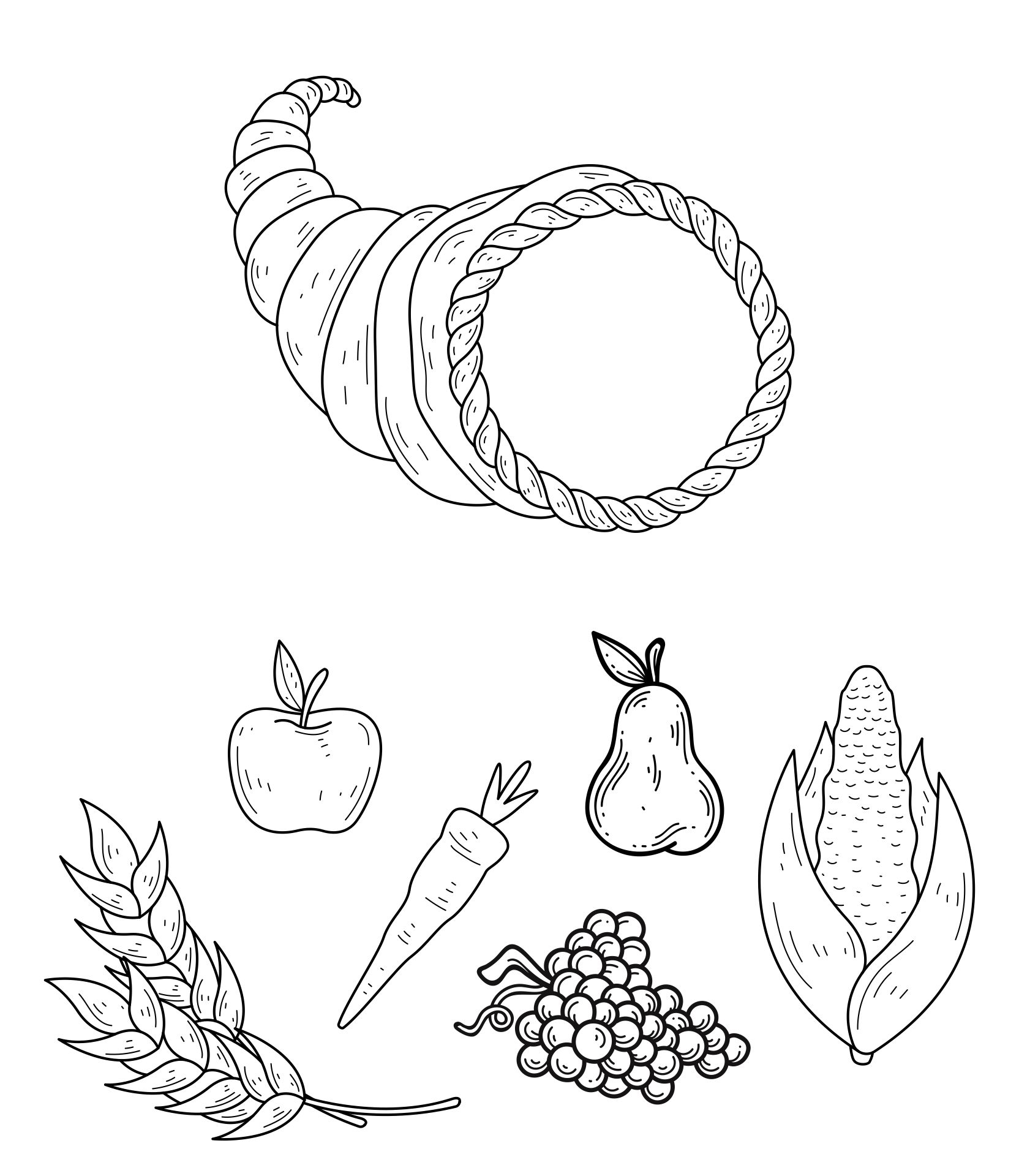 Cornucopia Fruit & Vegetable Printables