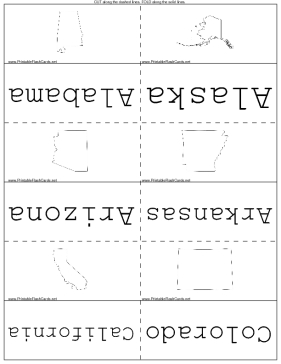 State Shape Printable Flash Cards