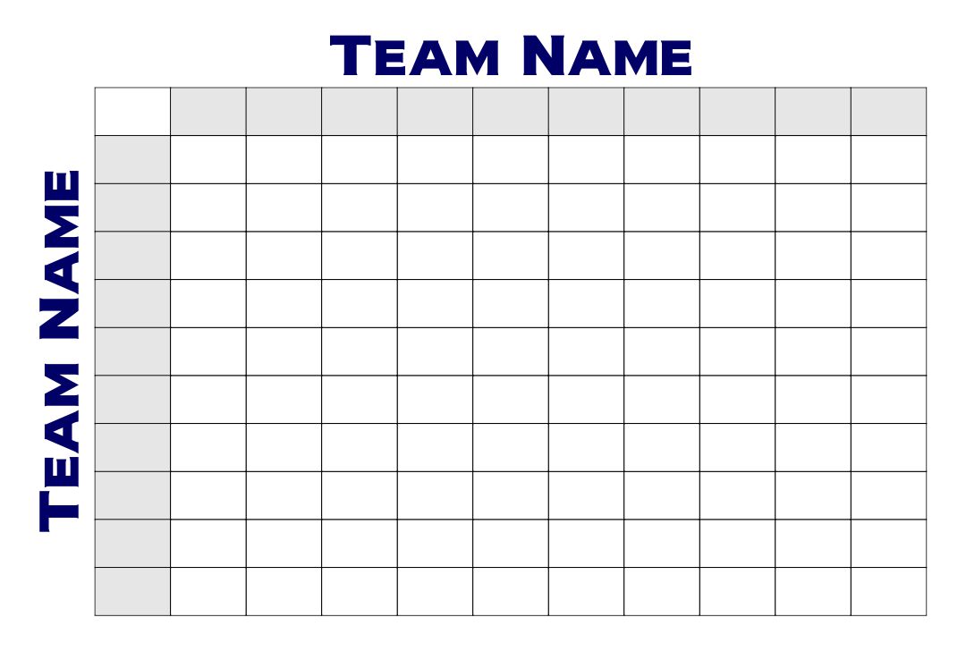 Printable Super Bowl Pool Template Printable Blank World