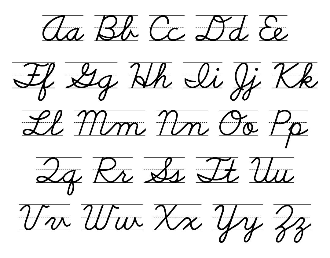 Cursive Alphabet Printable Hd