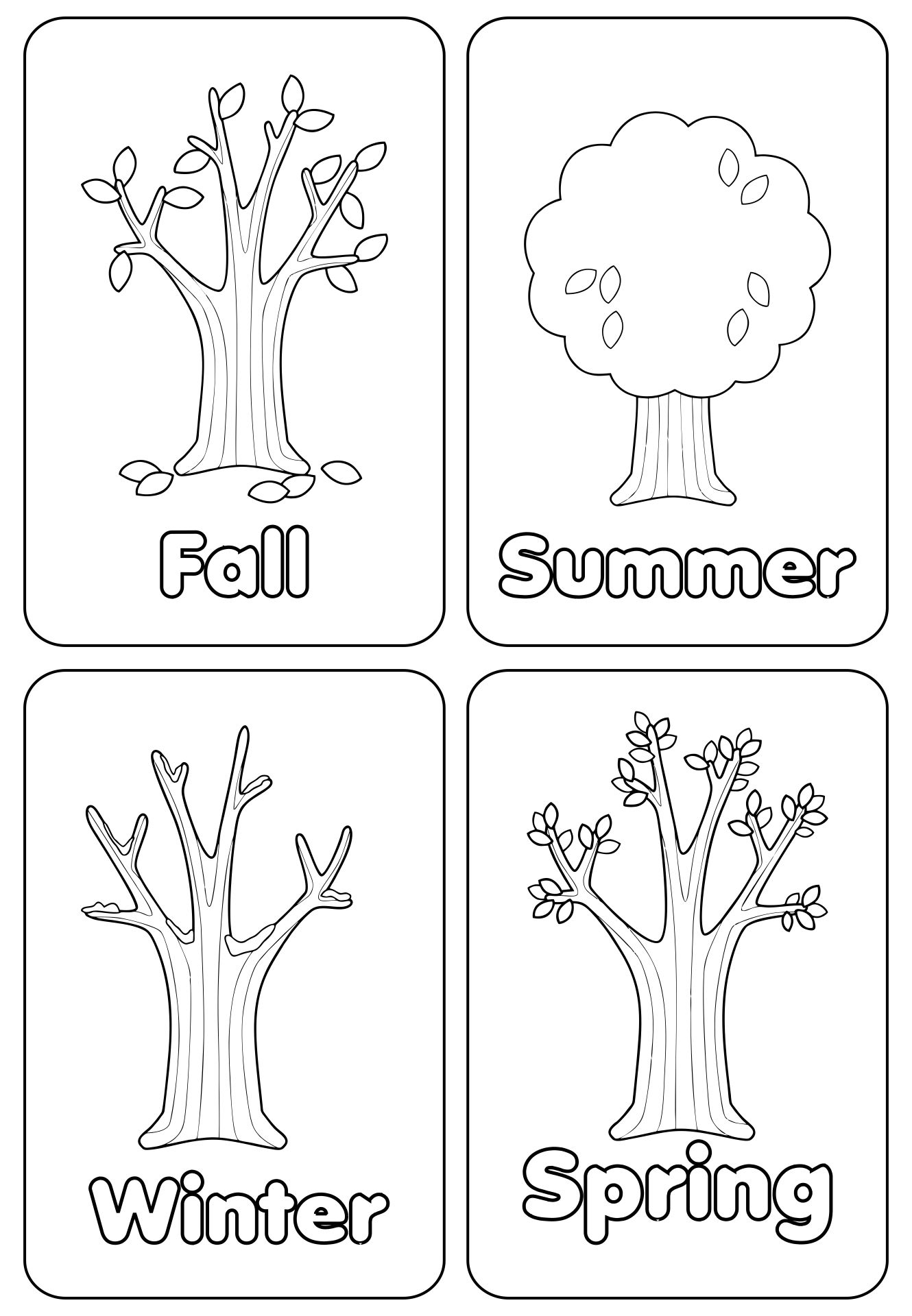 6 Best Images of Seasons Preschool Coloring Pages Printables - Four ...