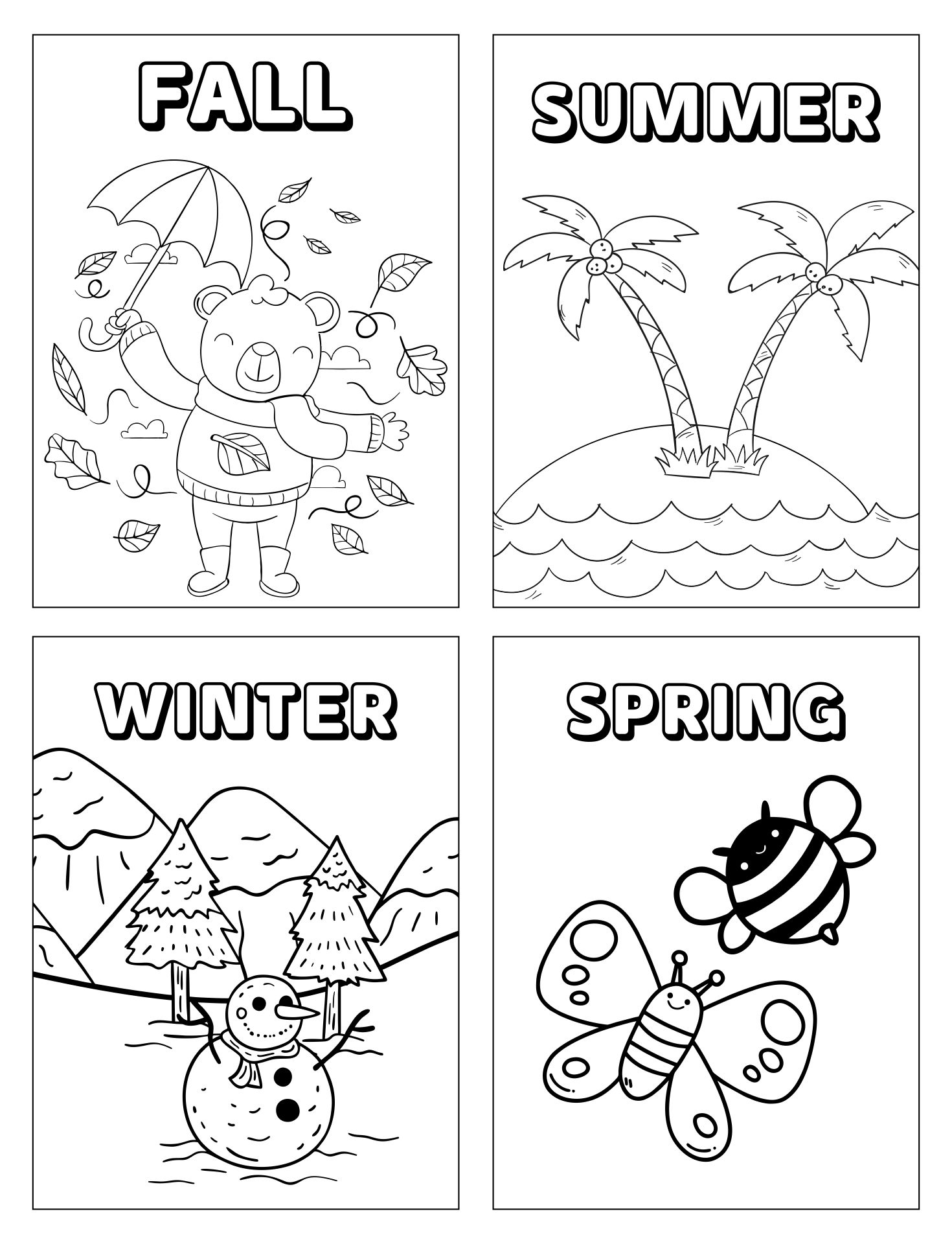 10 Best Seasons Preschool Coloring Pages Printables - printablee.com