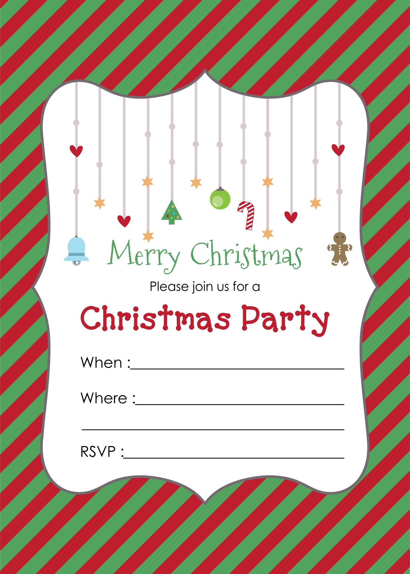 Free Printable Christmas Party Invite
