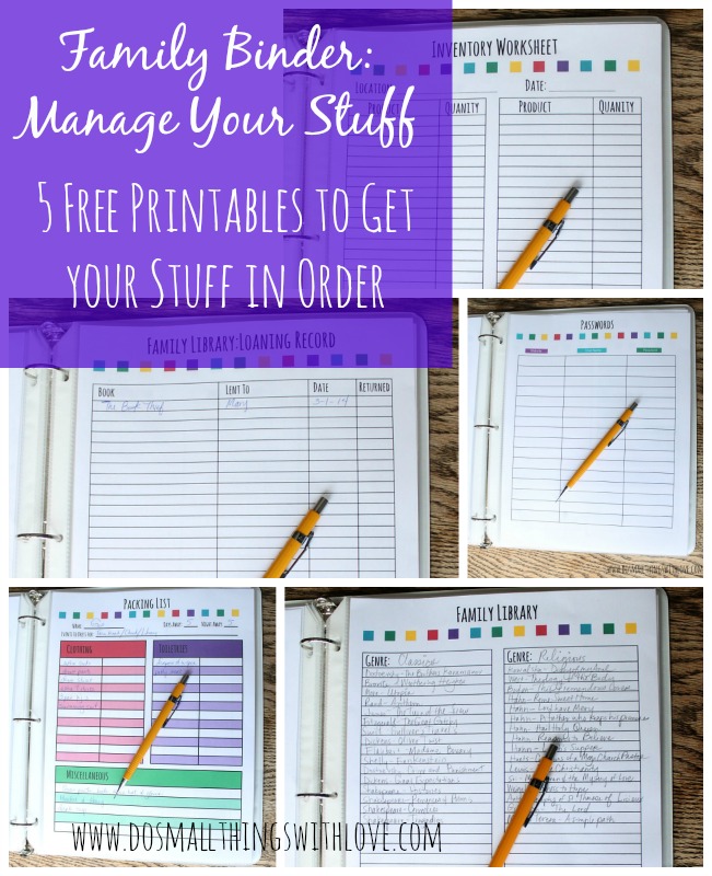 Family Binder Printables