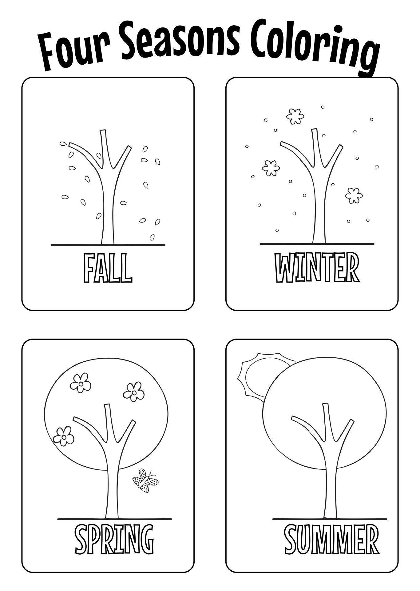 6 Best Seasons Preschool Coloring Pages Printables