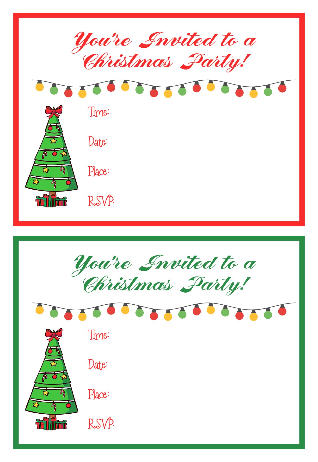 Printable Christmas Invitations