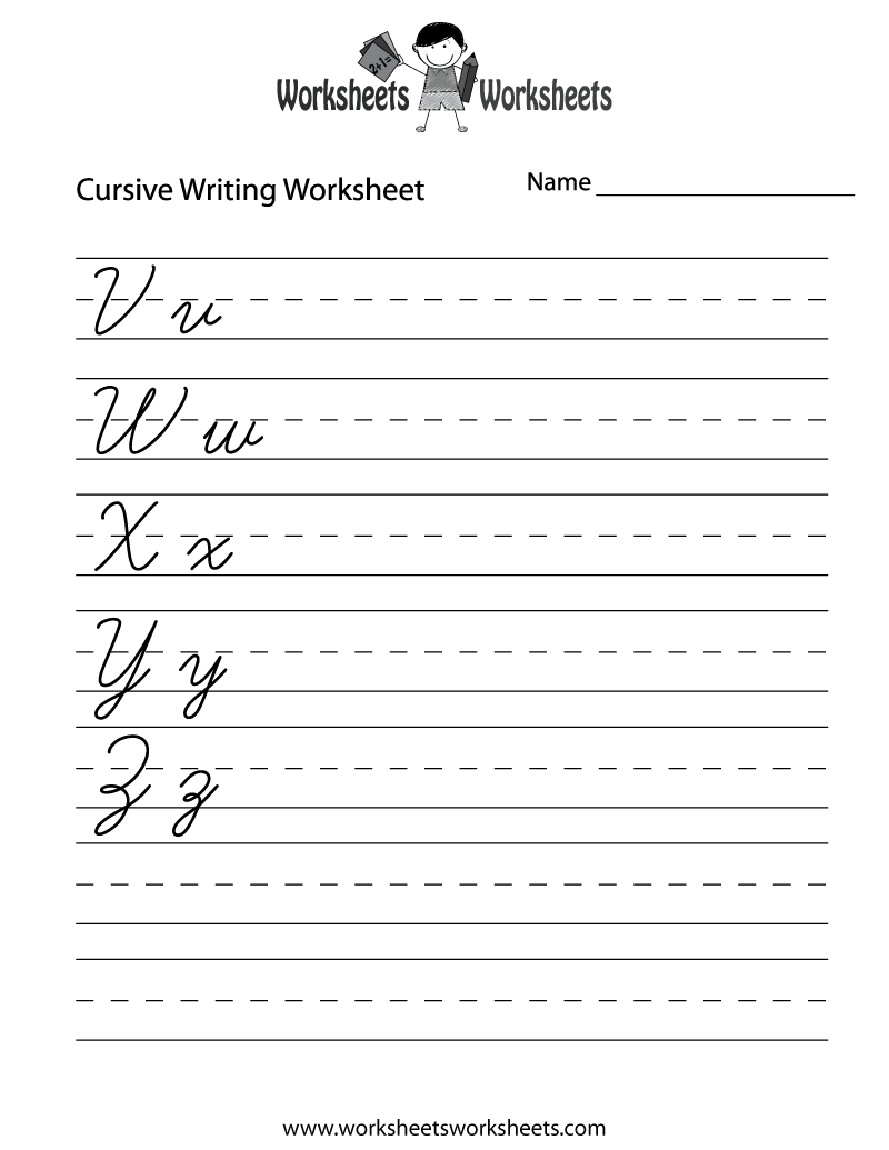 Cursive Writing Worksheet Printables