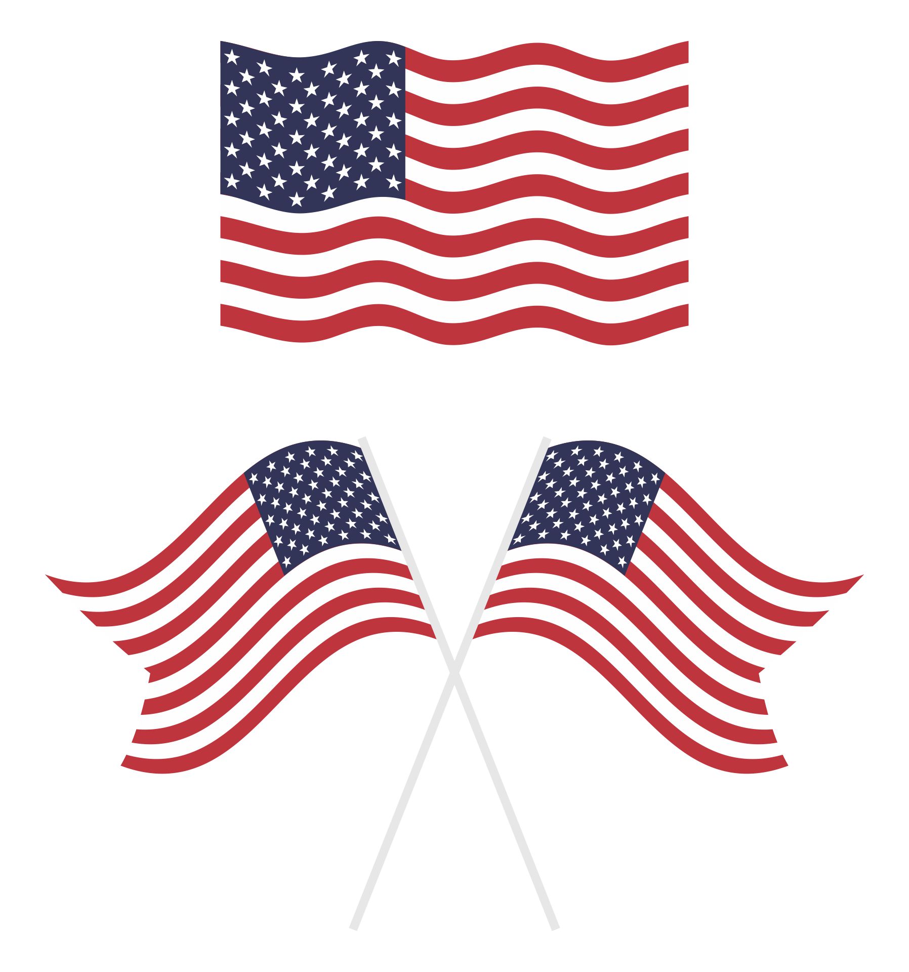 Black & White American Flag Banner Printable
