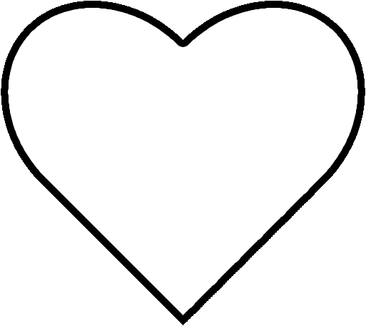 Love Heart Outline Template