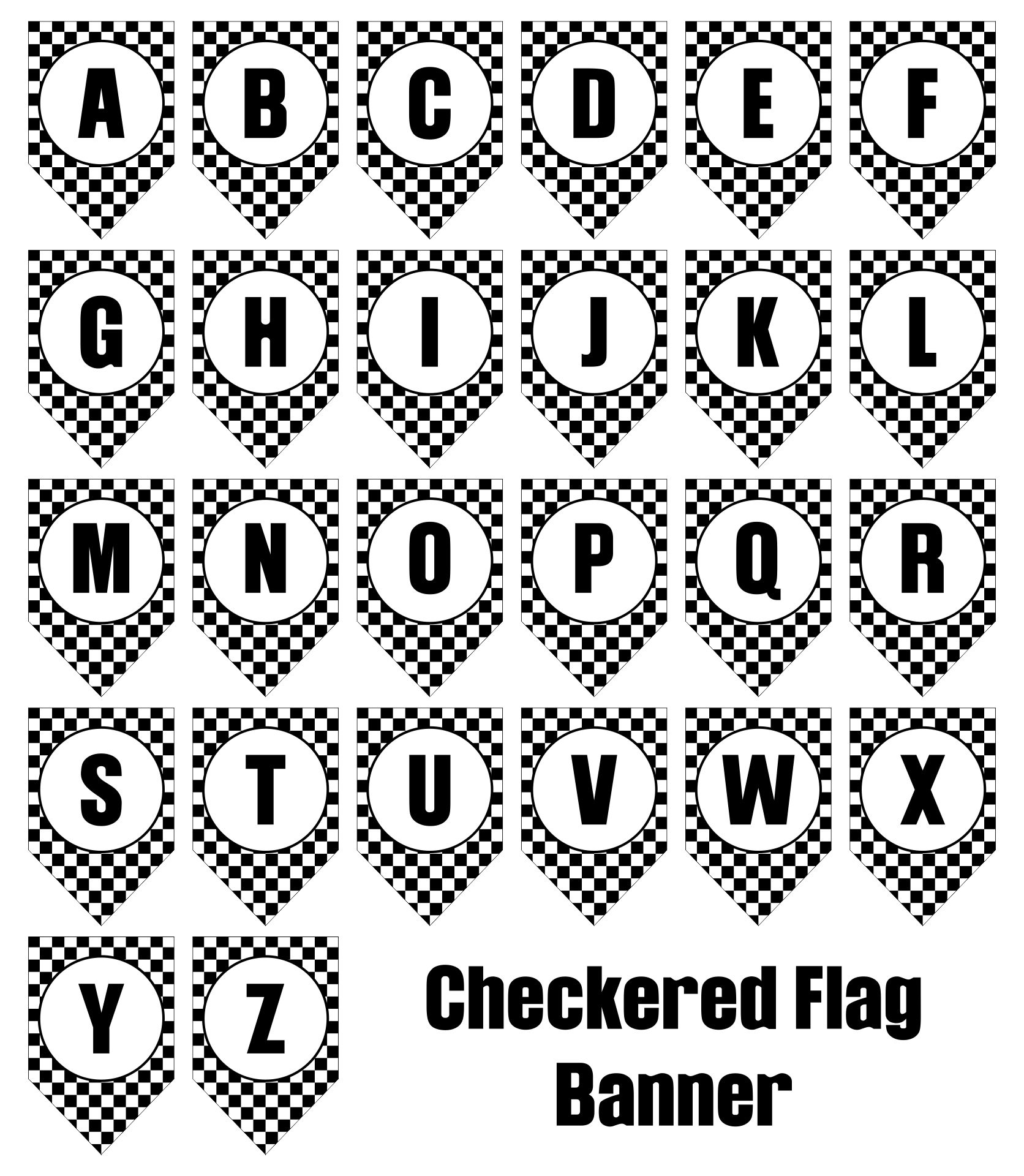 Free Printable Checkered Flag Banner Printable Form Templates And Letter