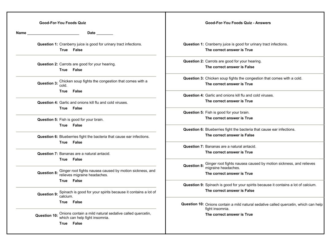 10 Best Printable Food Trivia PDF For Free At Printablee