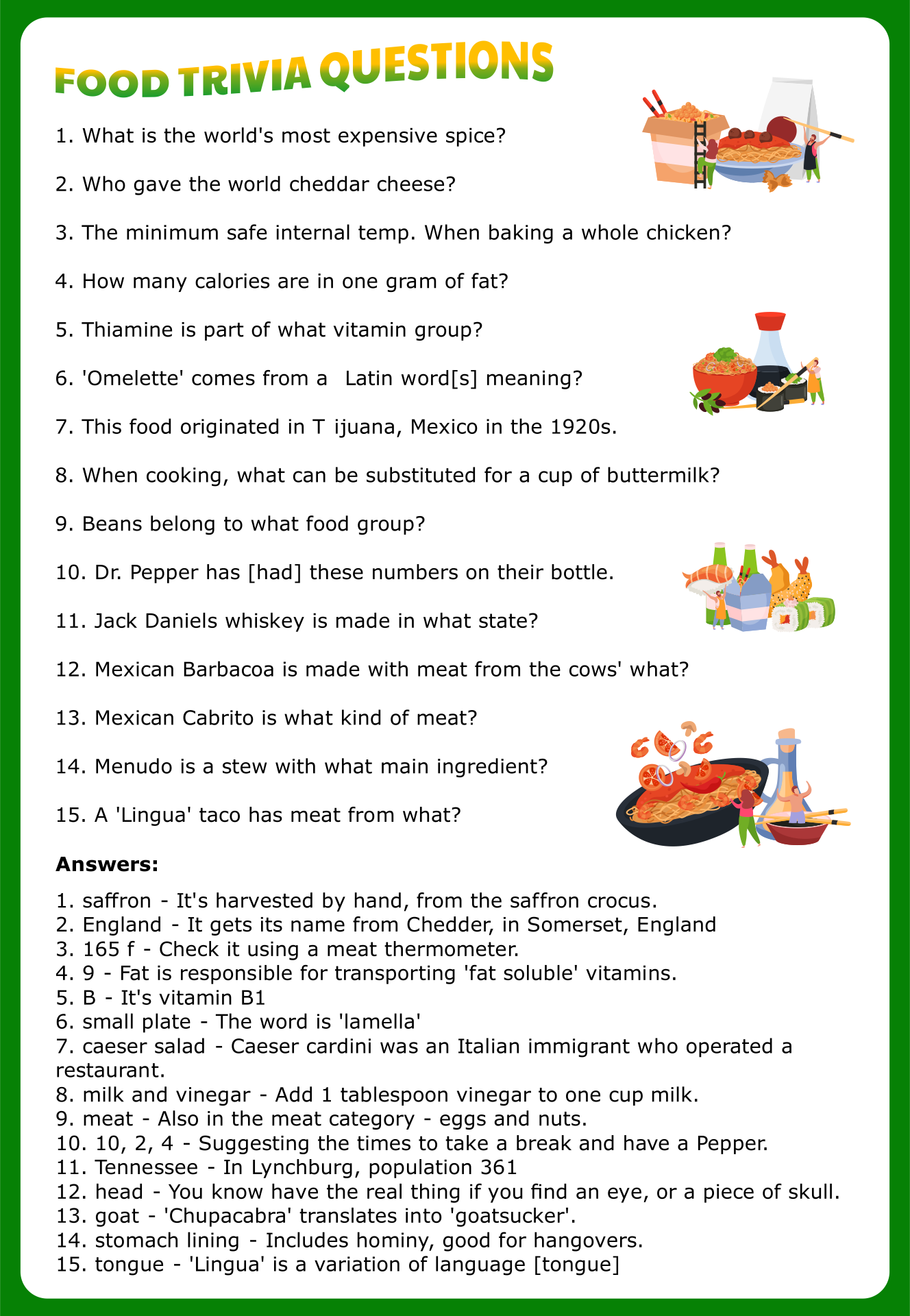 food quiz for kids