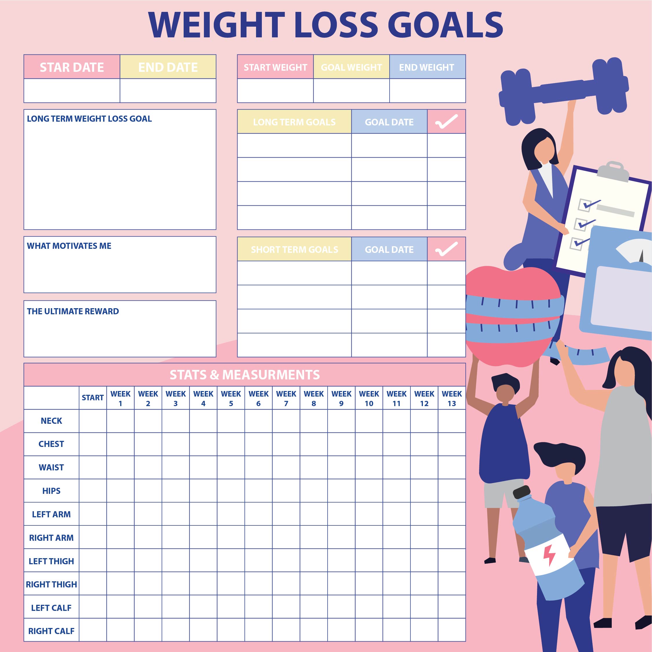 Printable Weekly Weight Chart