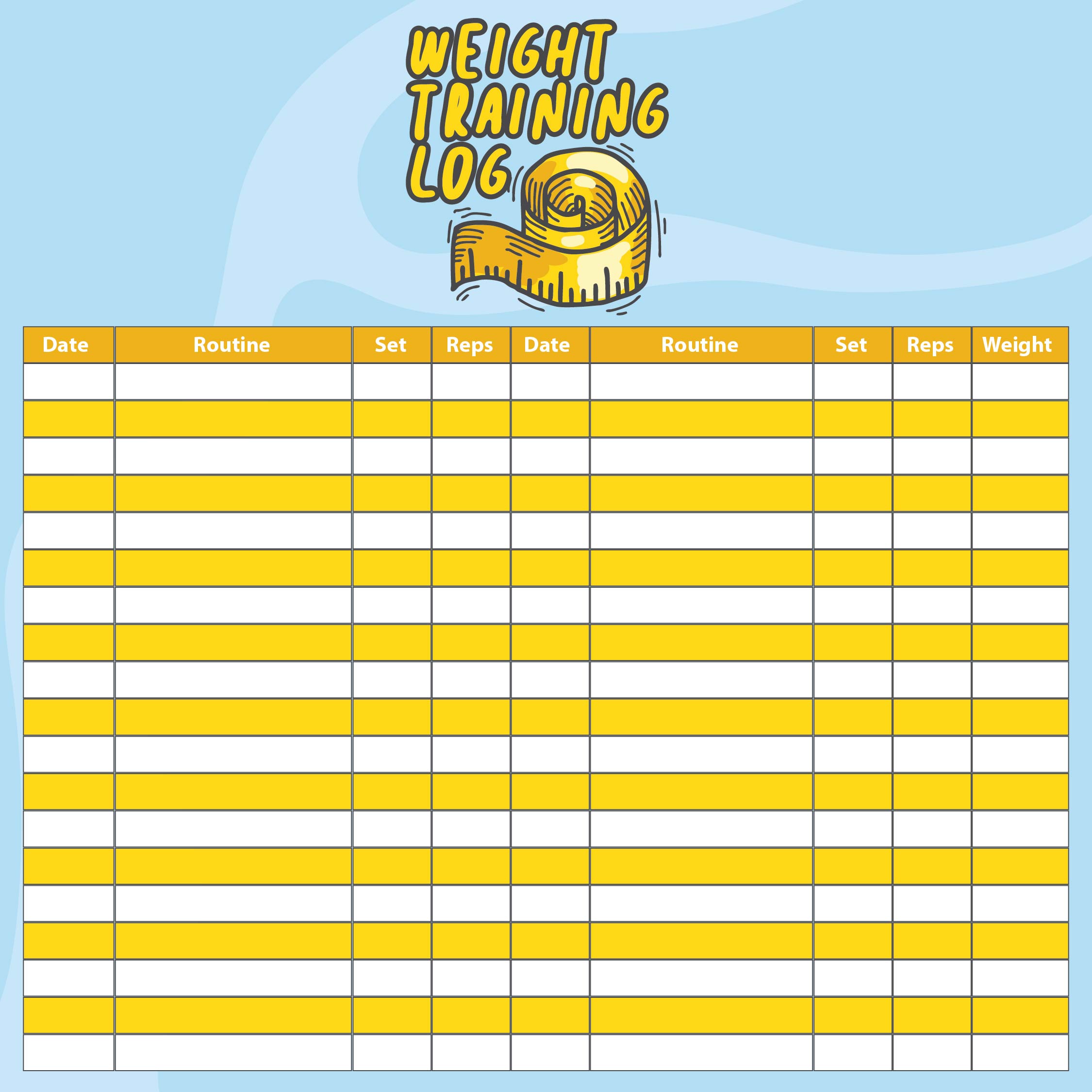 Weekly Weight Chart Printable