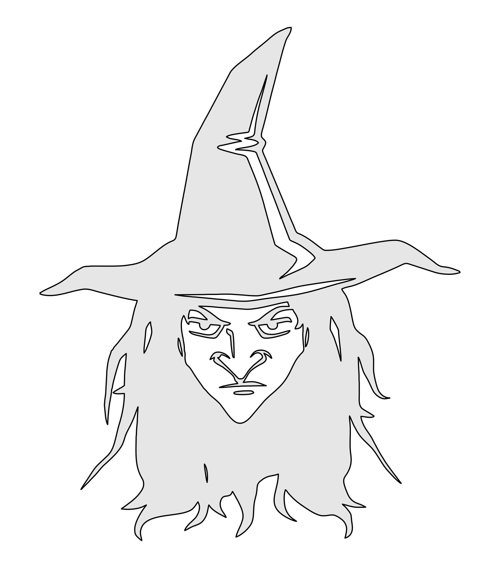 Witch Face Stencil Printable