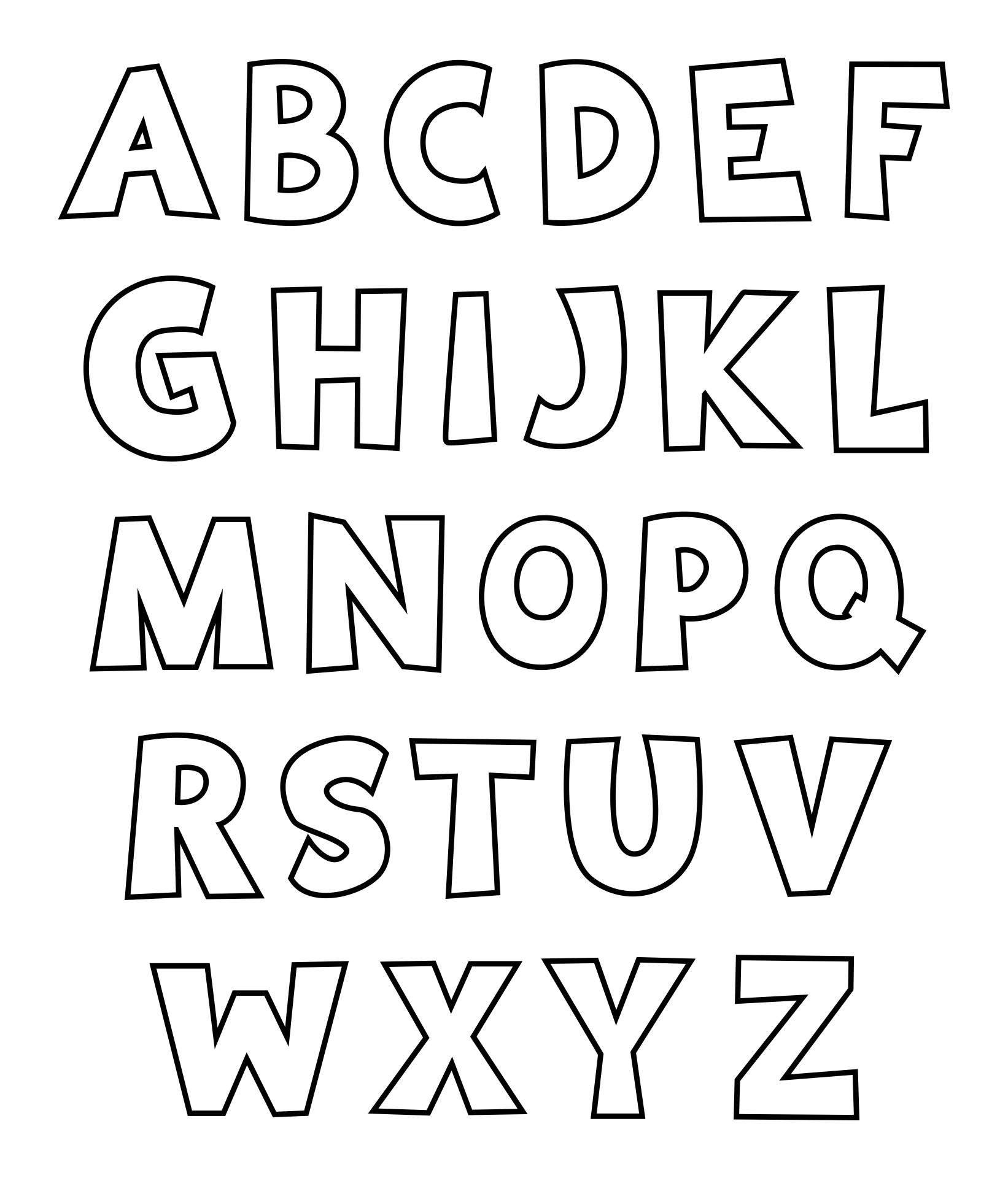5 Best Images of Printable Alphabet Outlines - Printable Alphabet ...