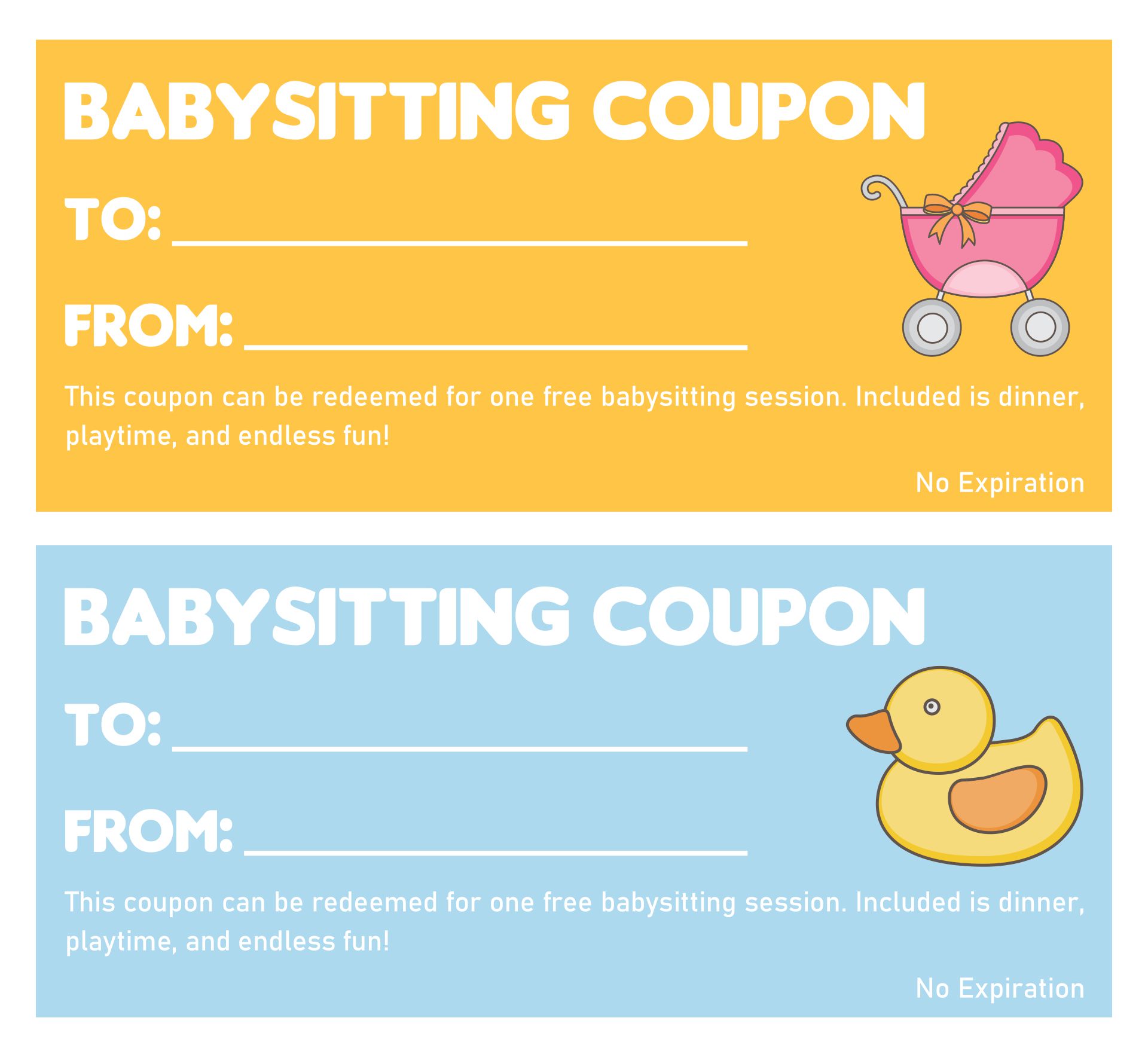 10 Best Printable Babysitting Voucher Template - printablee.com