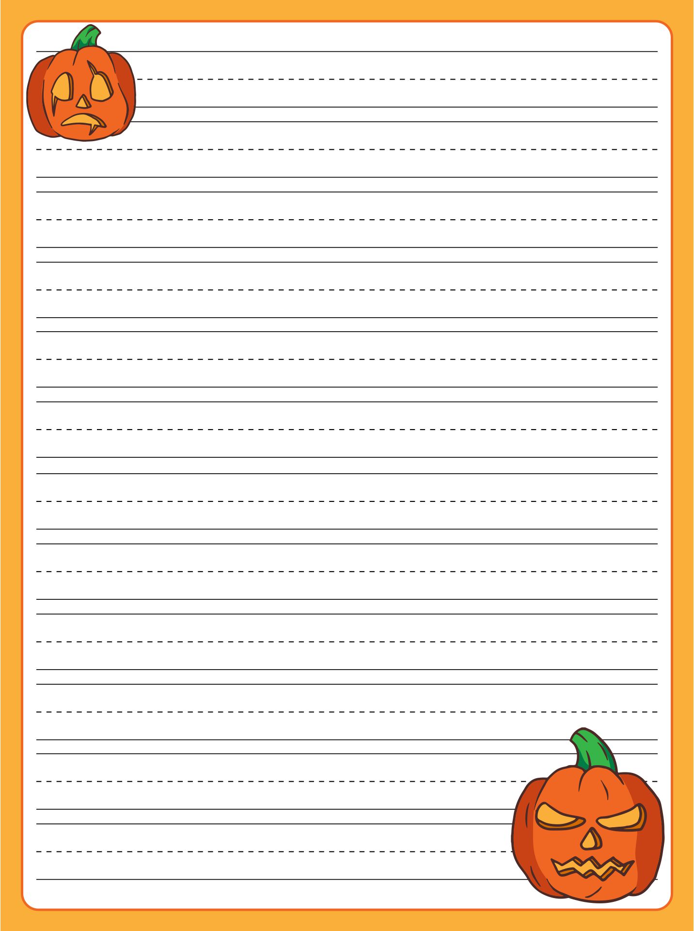 Halloween Writing Paper Template Printable