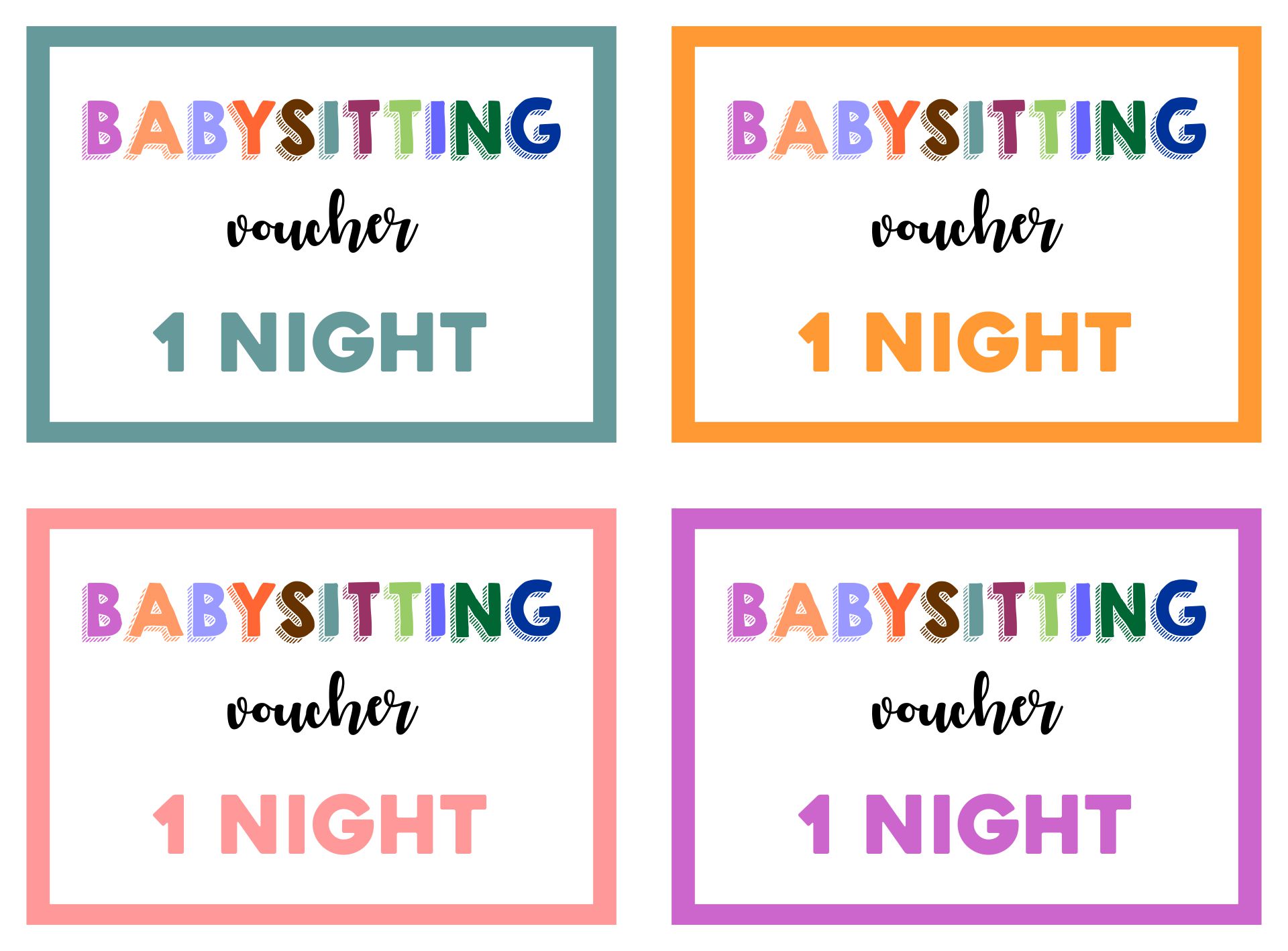 10 Best Printable Babysitting Voucher Template