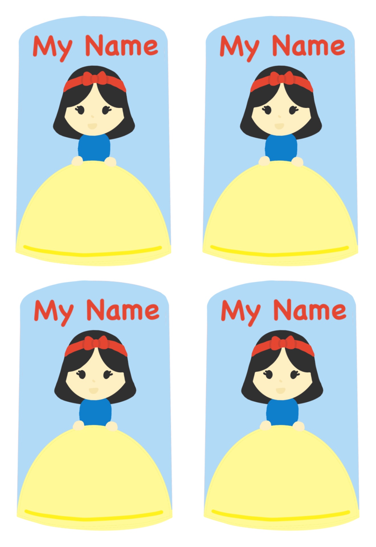 Notebook Disney Princess Name Tags Free Printable - Printable Templates