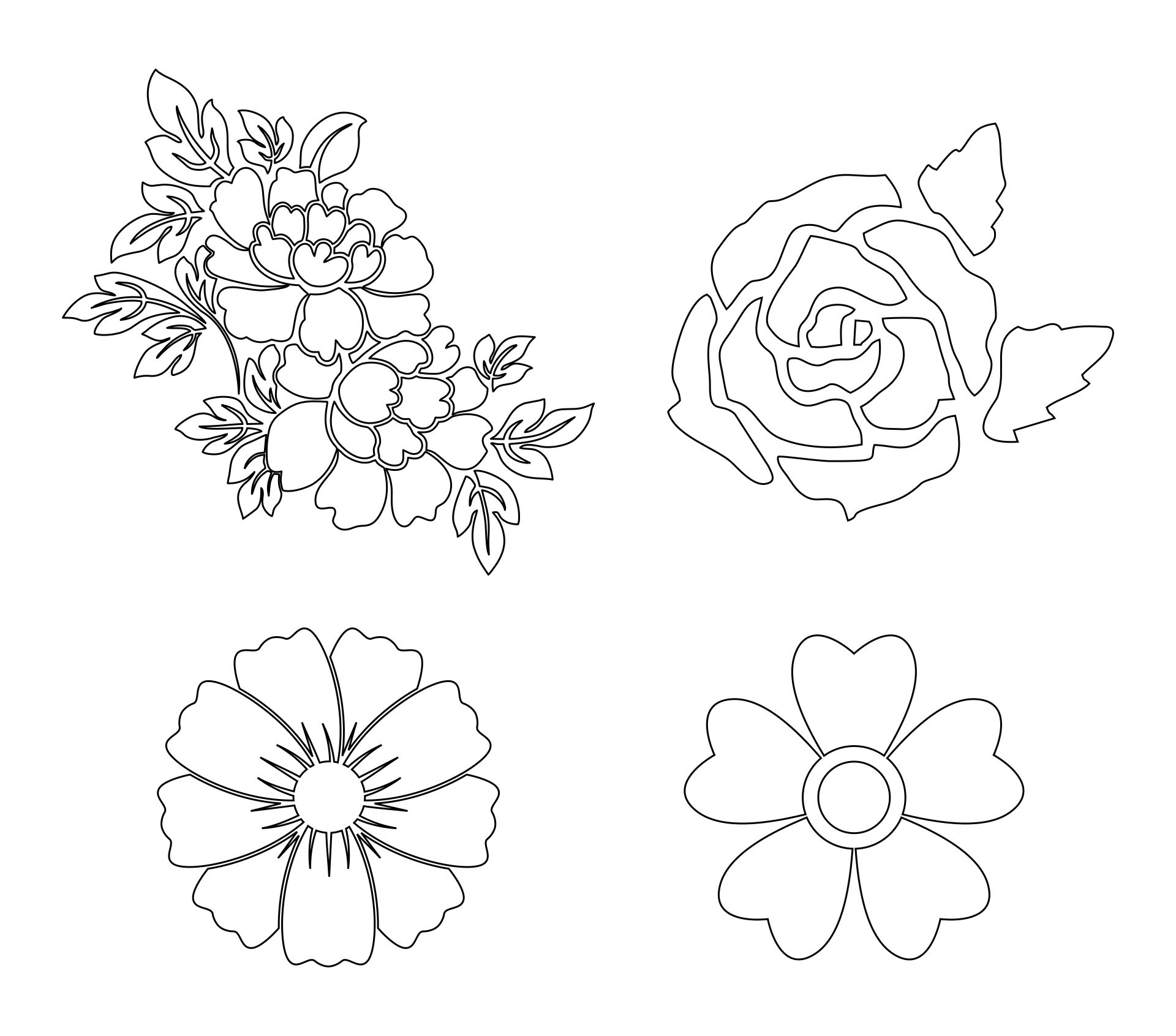 10 best large flower stencils printable printablee com