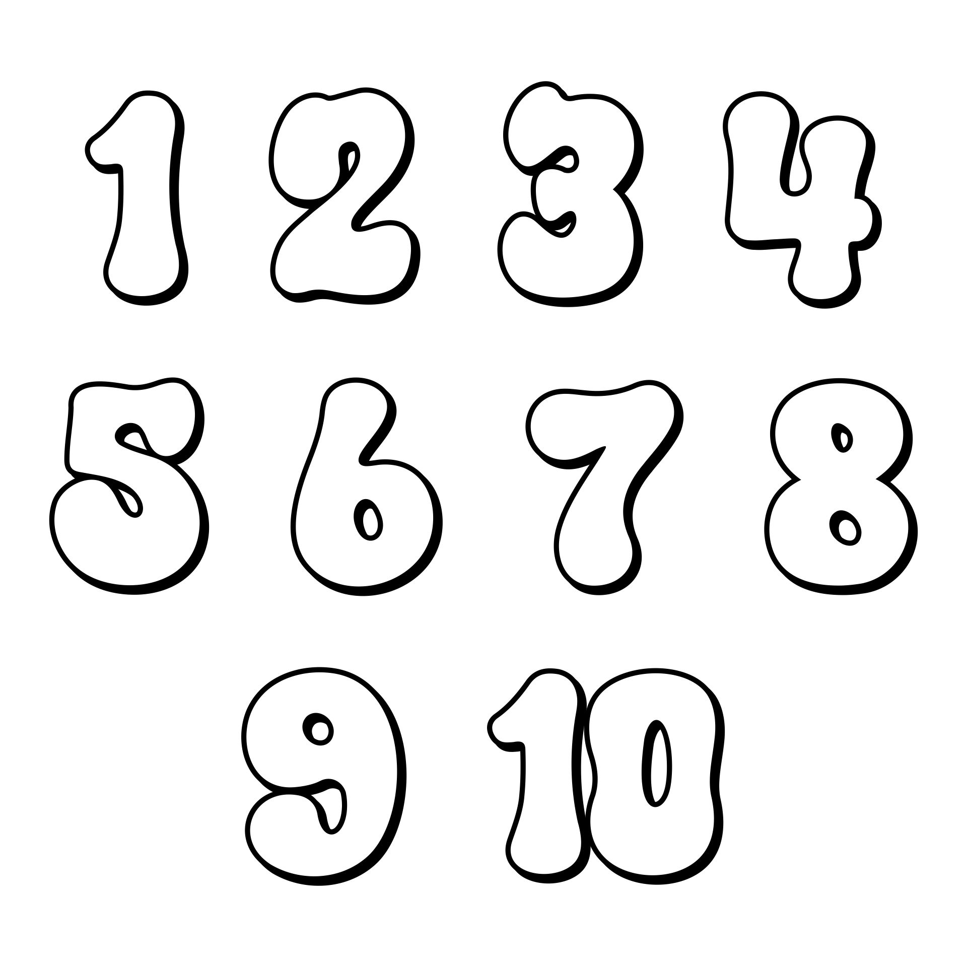 Bubble Numbers 1 10 10 Free PDF Printables Printablee