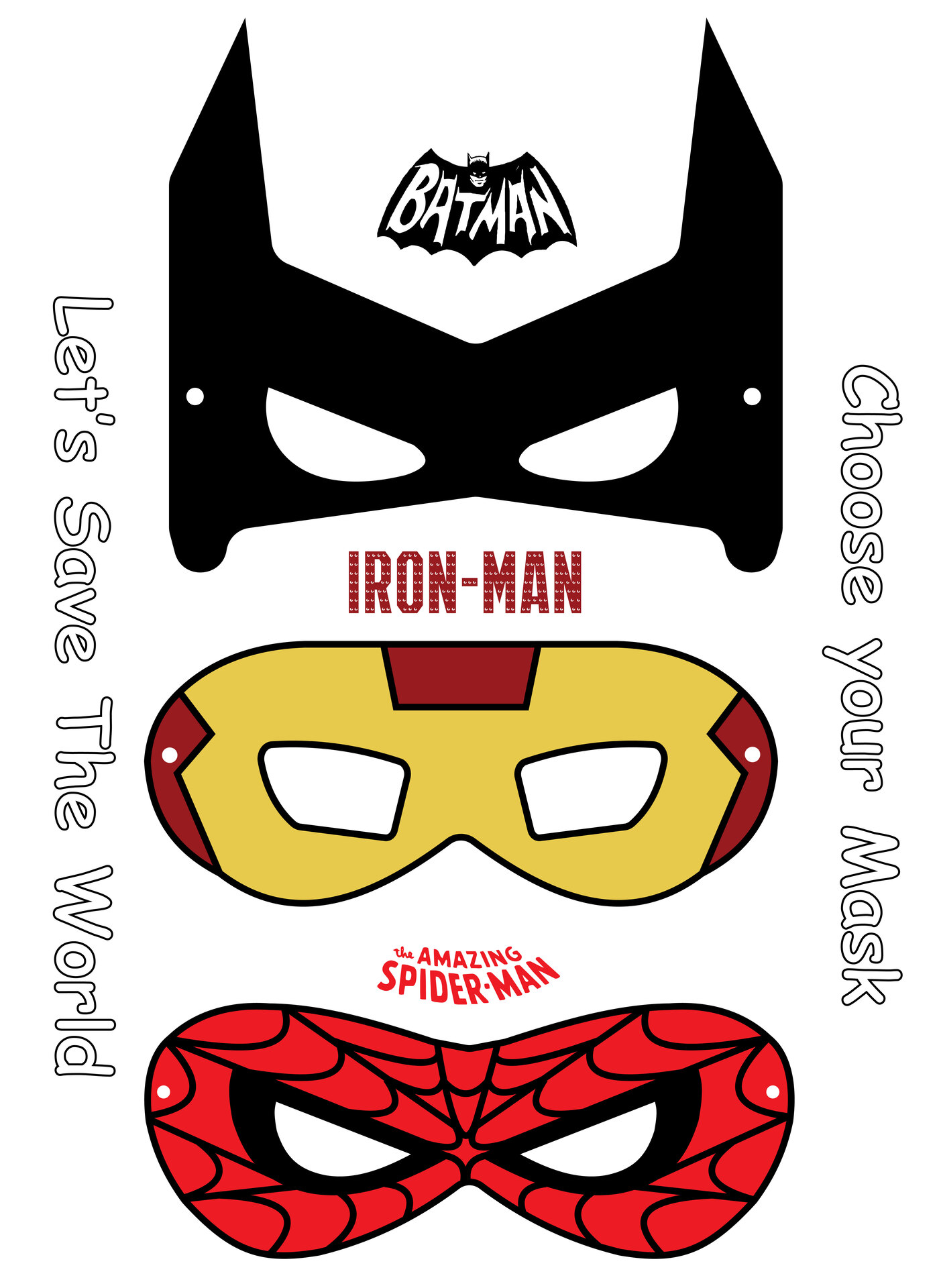 Superhero Mask Cutouts 10 Free PDF Printables Printablee