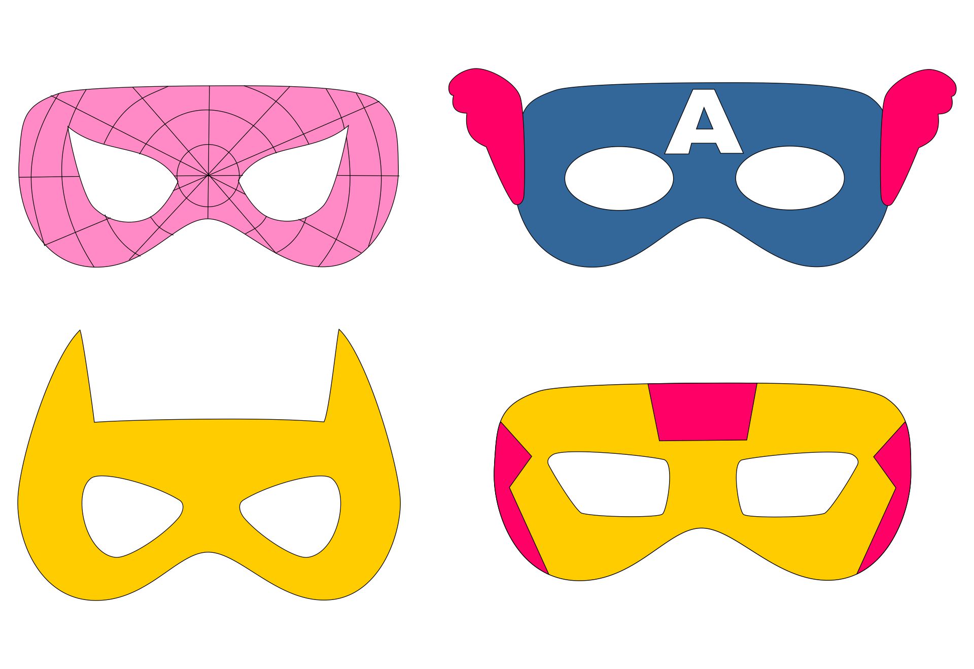 Patrone So Tun Als Ob Habe Mich Geirrt Printable Superhero Masks Kann