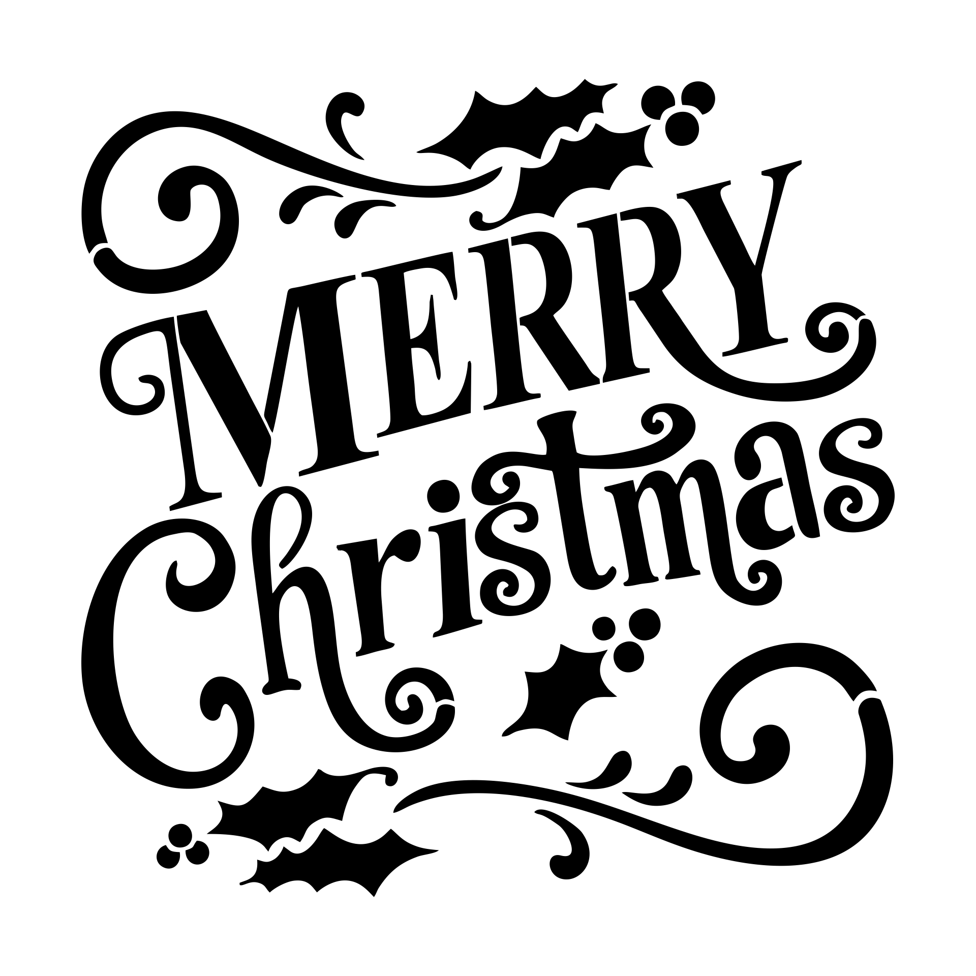 Merry Christmas Stencil 15 Free PDF Printables Printablee