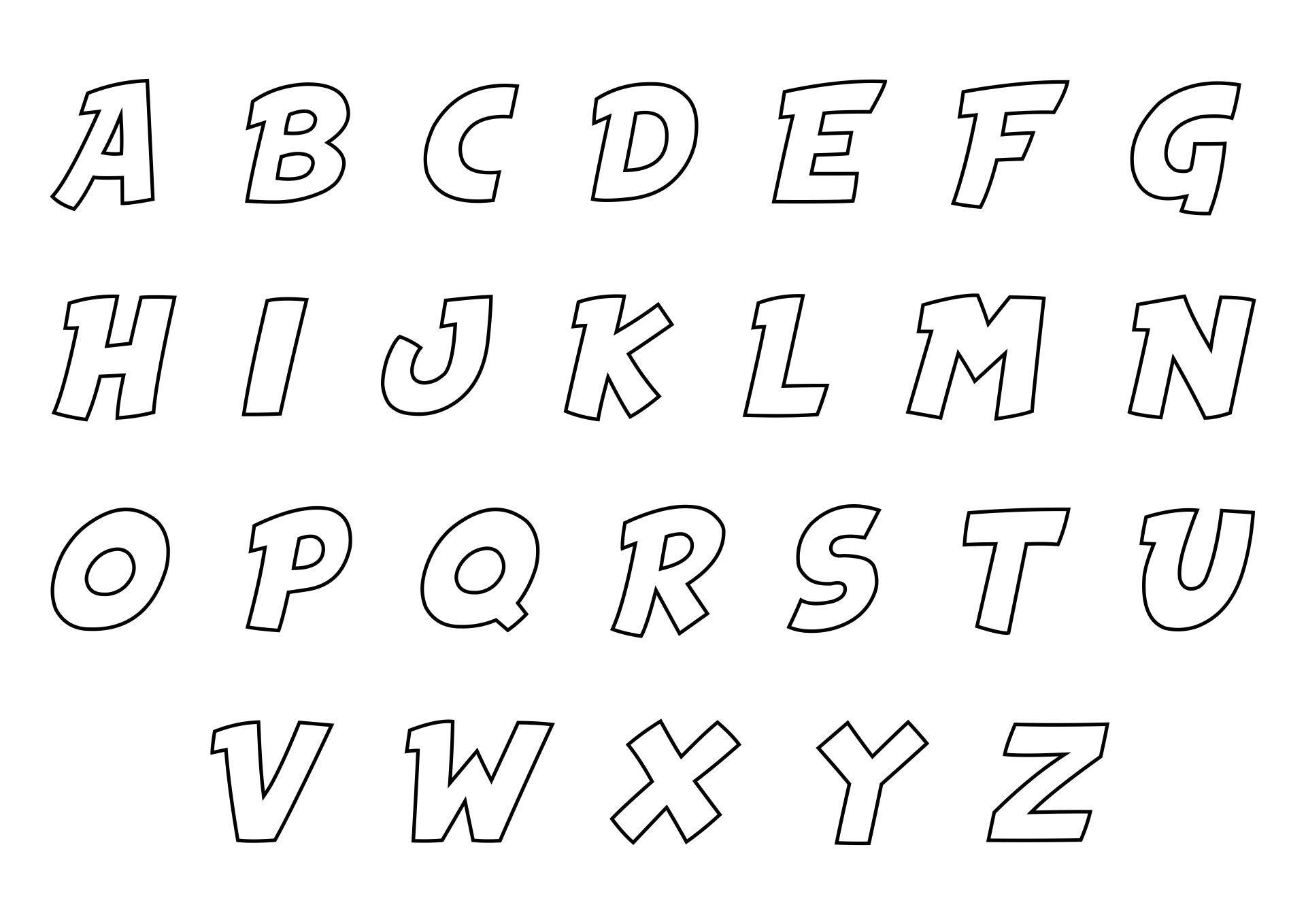 Abc Outline Alphabet Letters Printable