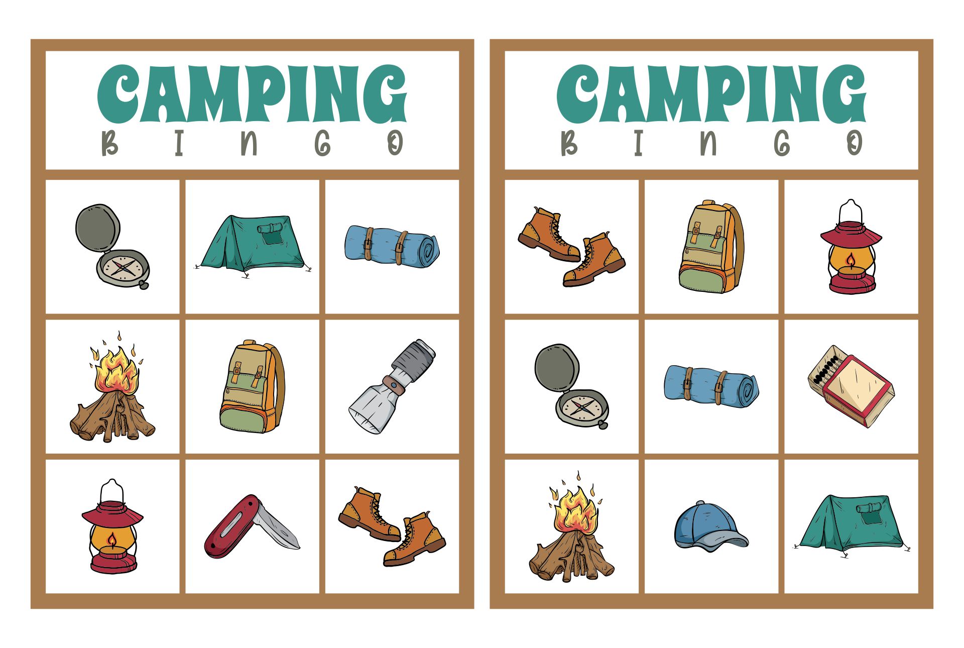 10 Best Camping Bingo Printable Game PDF For Free At Printablee