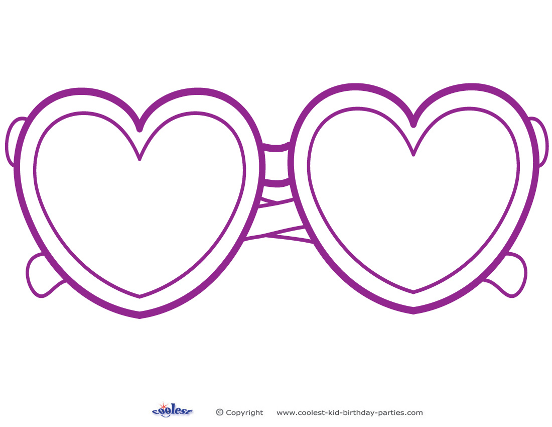 Printable Heart Shaped Glasses